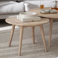 Rowico Home Tompkins pyöreä sohvapöytä Ø60 cm valkoöljytty tammi